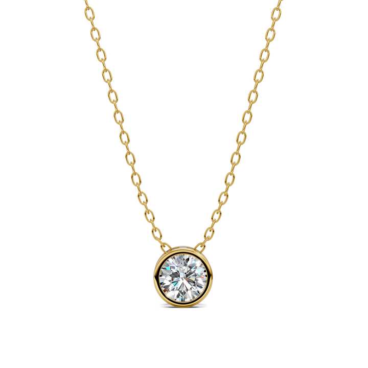 1.00CT Bezel Solitaire Diamond Necklace