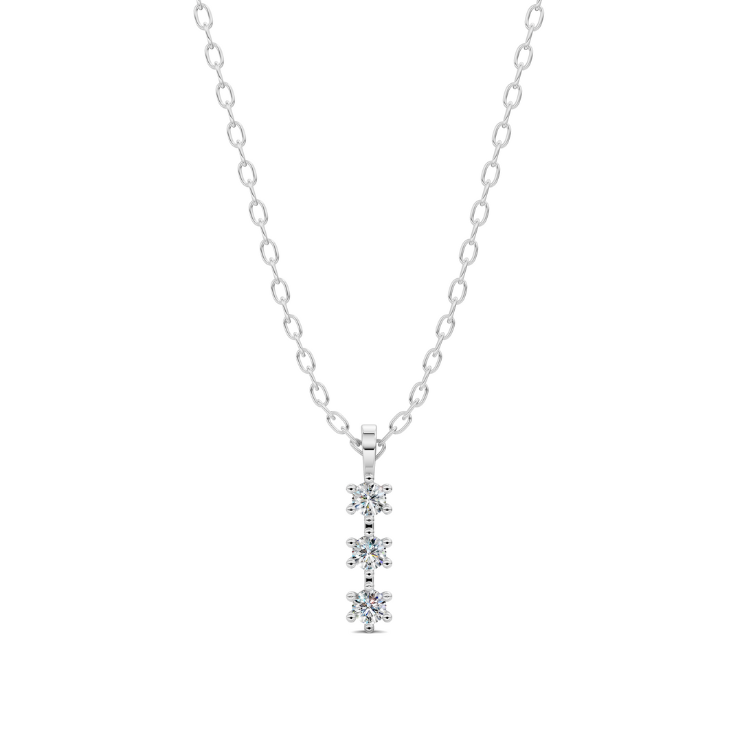 Three Stone Diamond Journey Pendant
