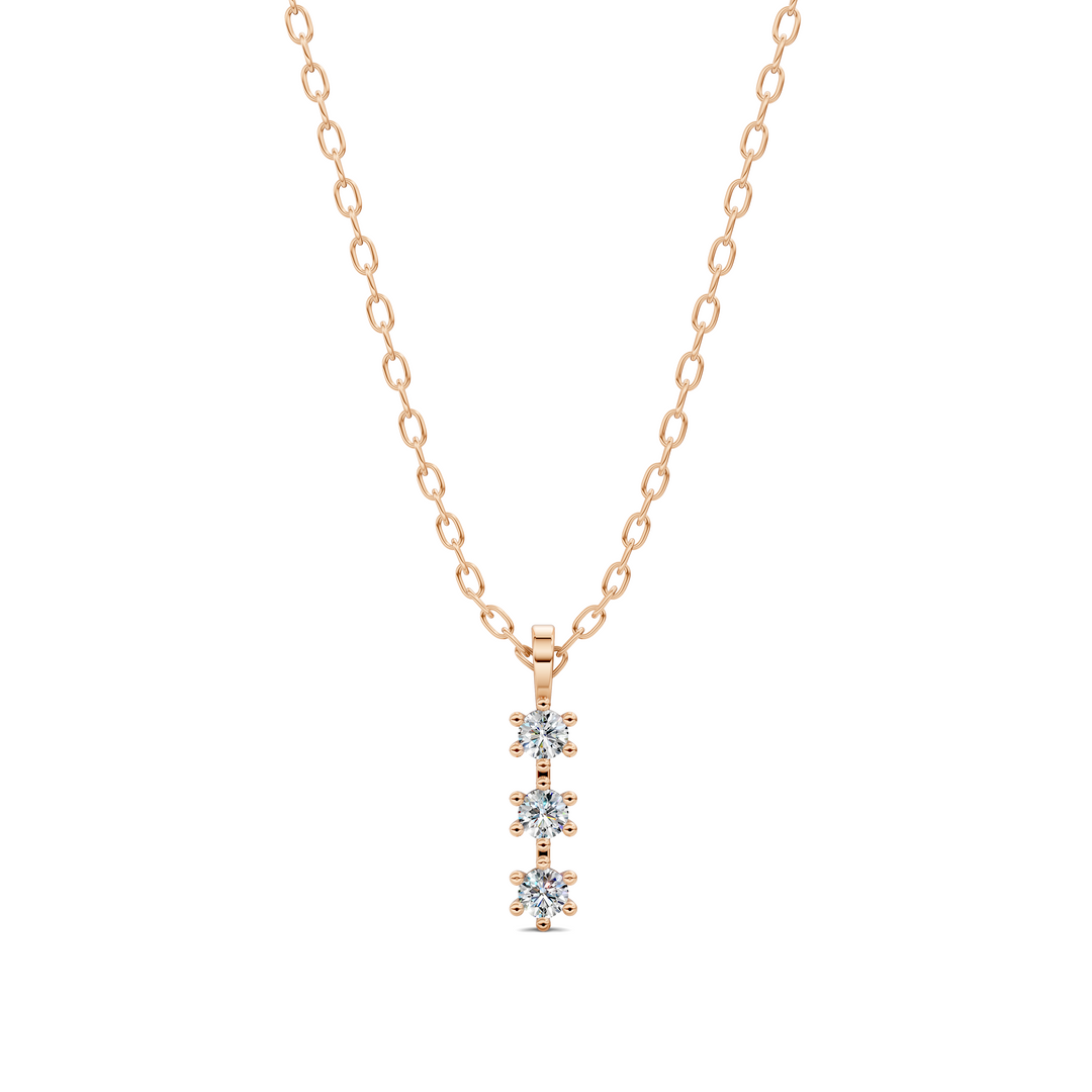 Three Stone Diamond Journey Pendant