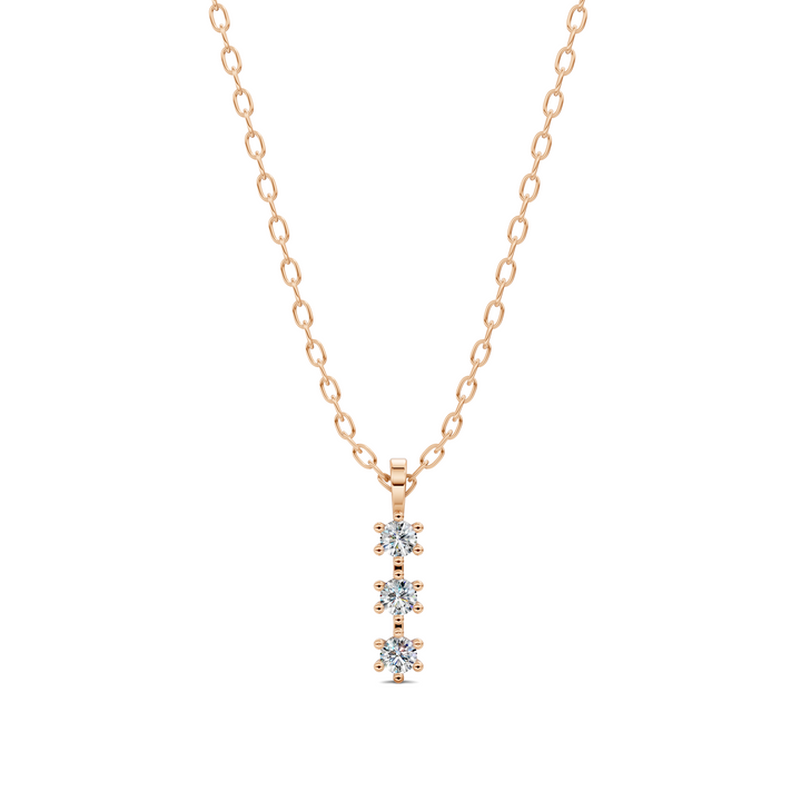 Three Stone Diamond Journey Pendant
