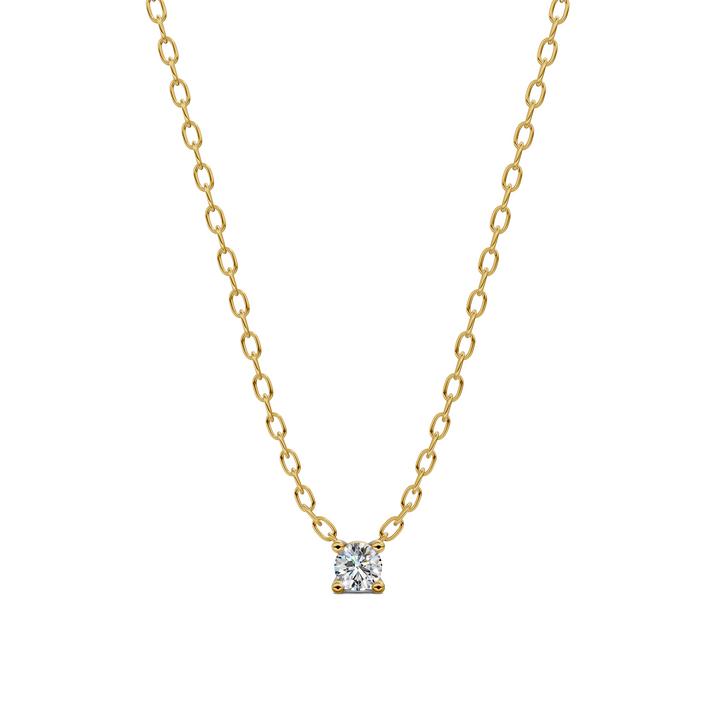 0.20CT Dainty Floating Solitaire Diamond Necklace