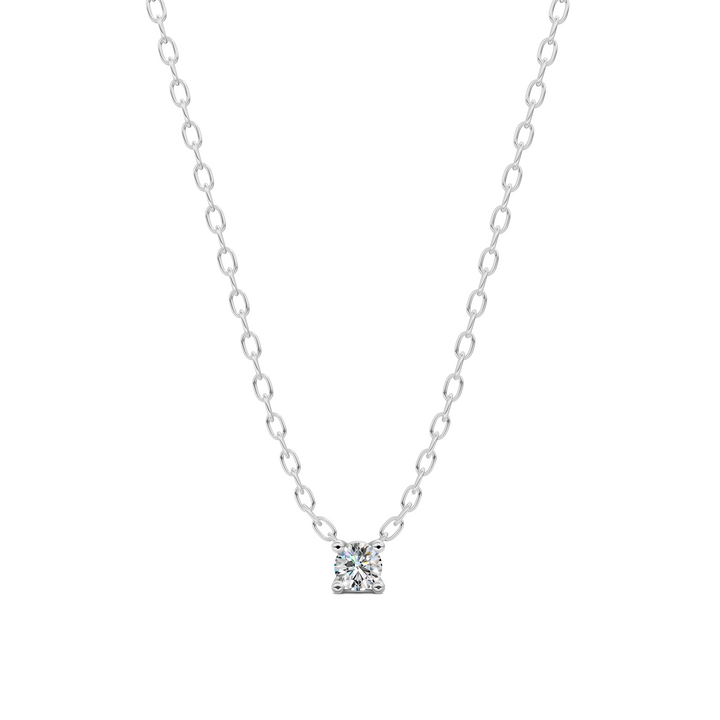 0.20CT Dainty Floating Solitaire Diamond Necklace