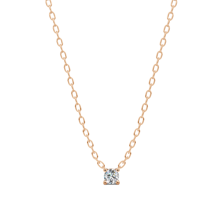 0.20CT Dainty Floating Solitaire Diamond Necklace