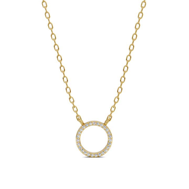 Pavé Diamond Circle Pendant Necklace