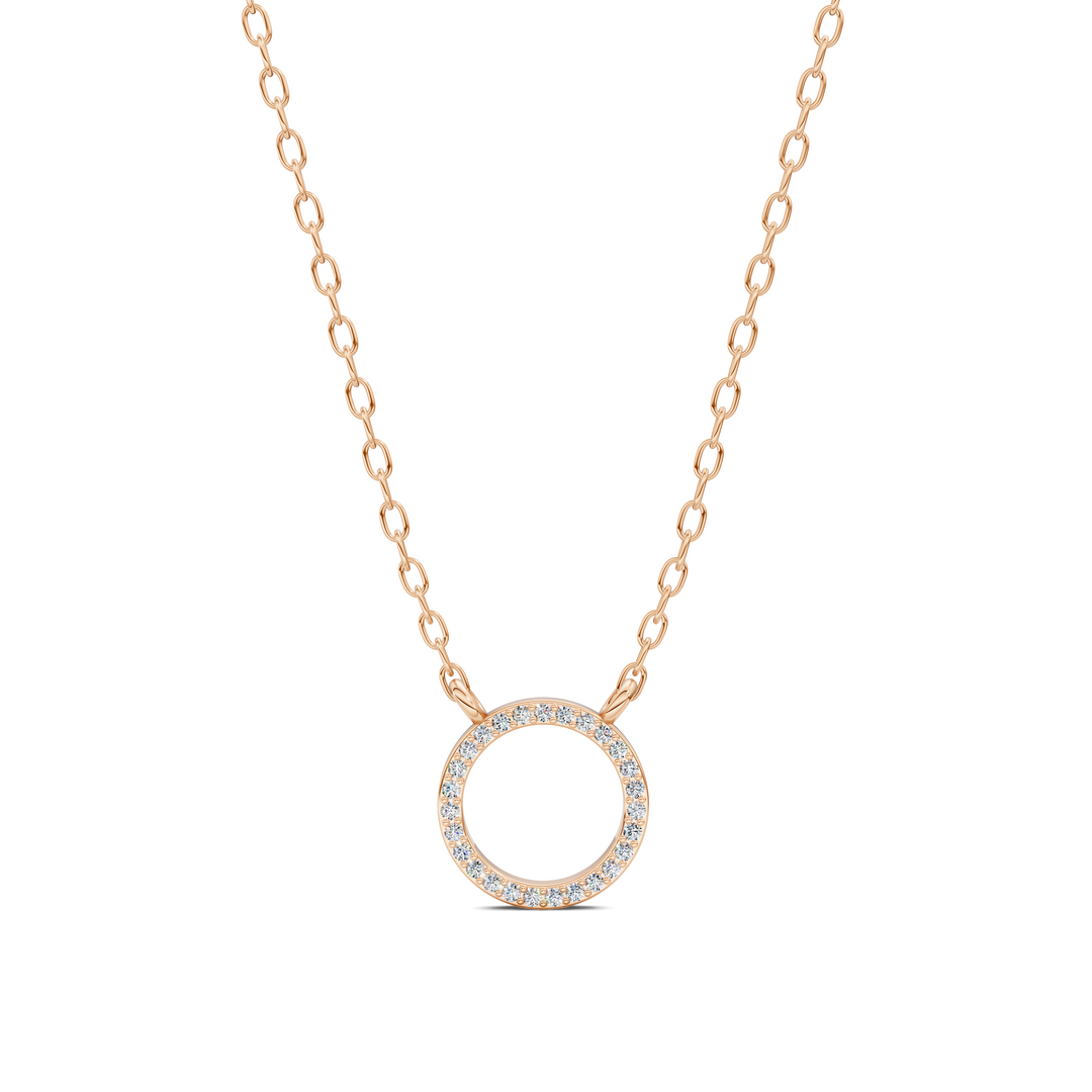 Pavé Diamond Circle Pendant Necklace