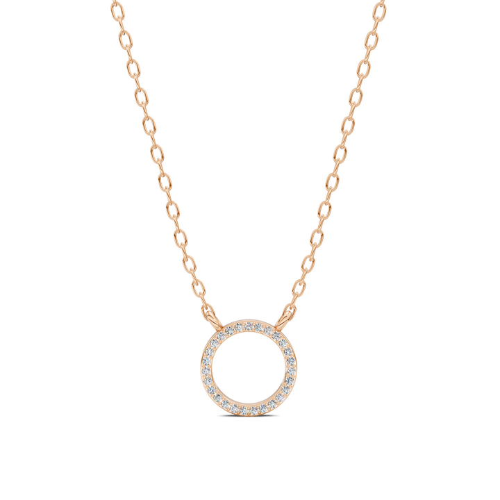 Pavé Diamond Circle Pendant Necklace
