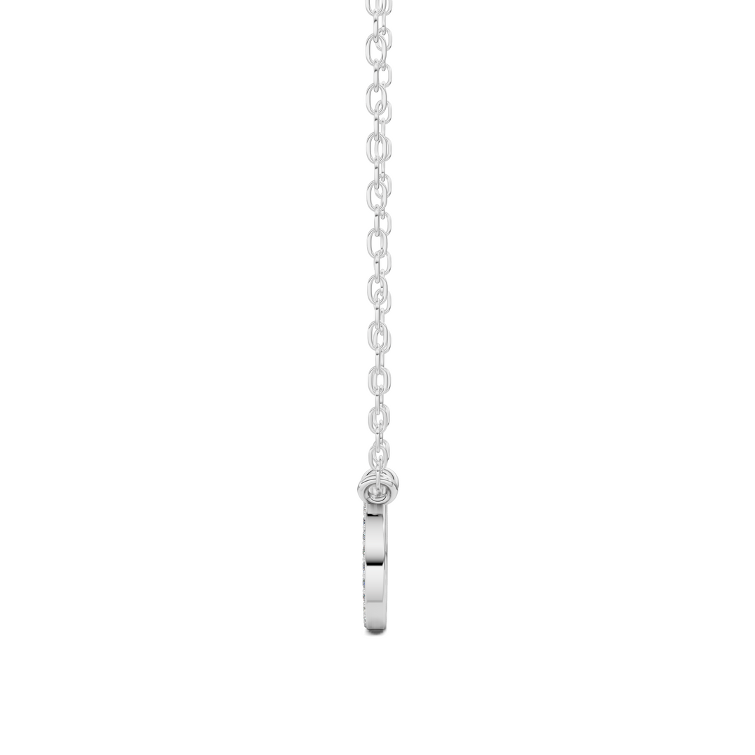 Pavé Diamond Circle Pendant Necklace