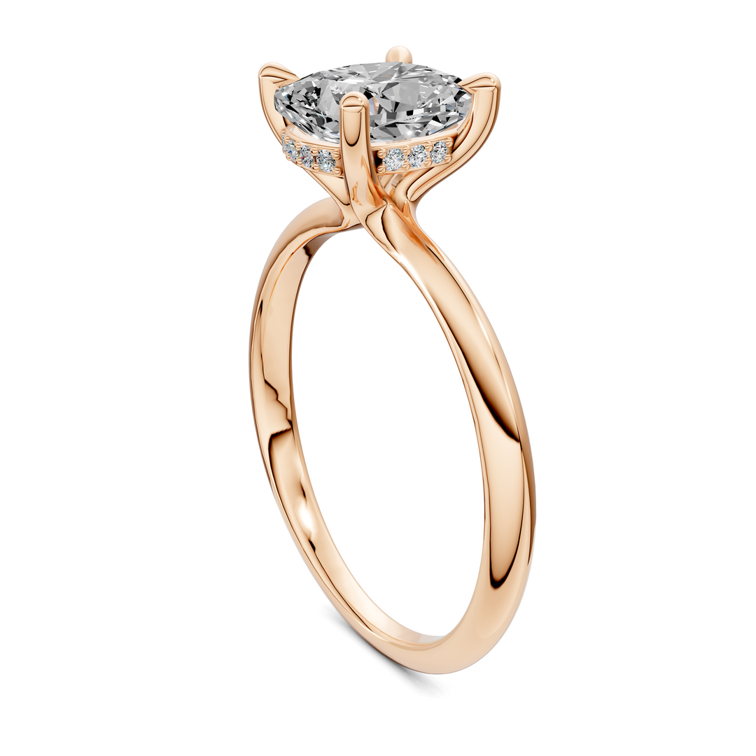 Autumn lightweight Hidden Halo Ring