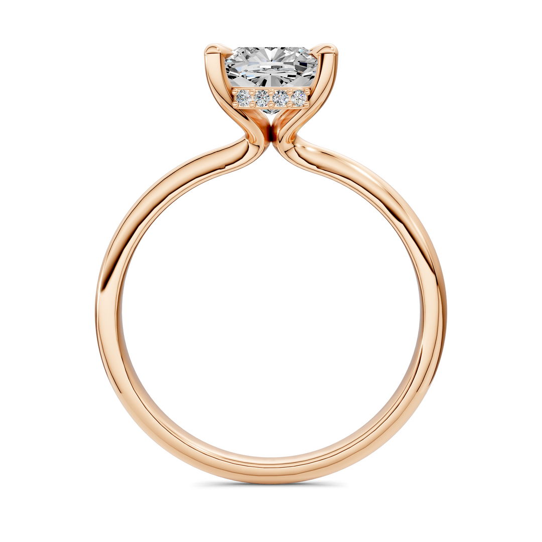 Autumn lightweight Hidden Halo Ring