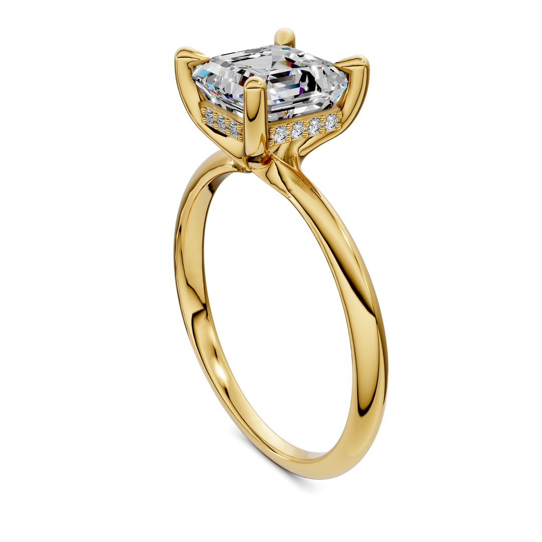 Autumn lightweight Hidden Halo Ring