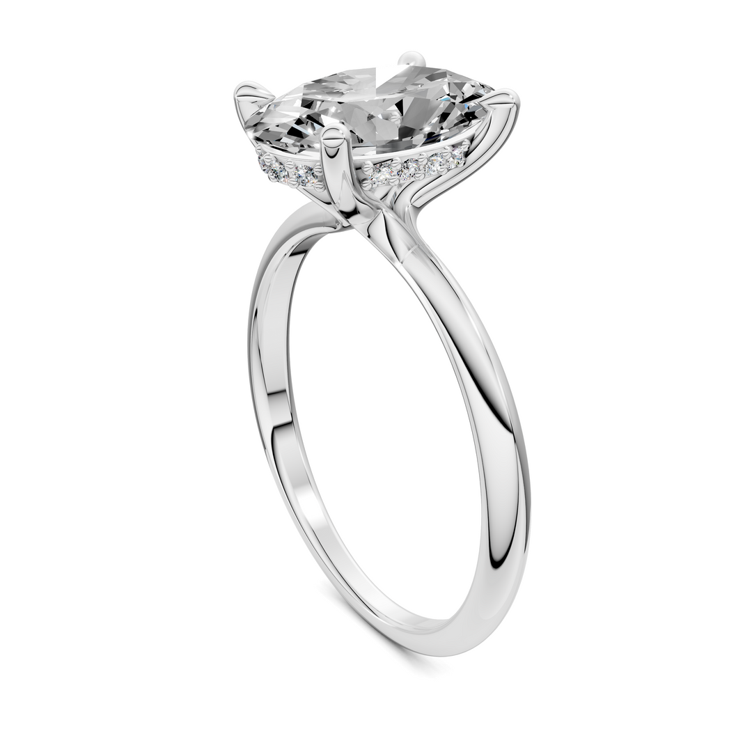 Autumn lightweight Hidden Halo Ring