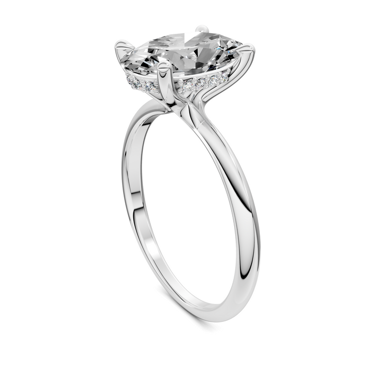 Autumn lightweight Hidden Halo Ring