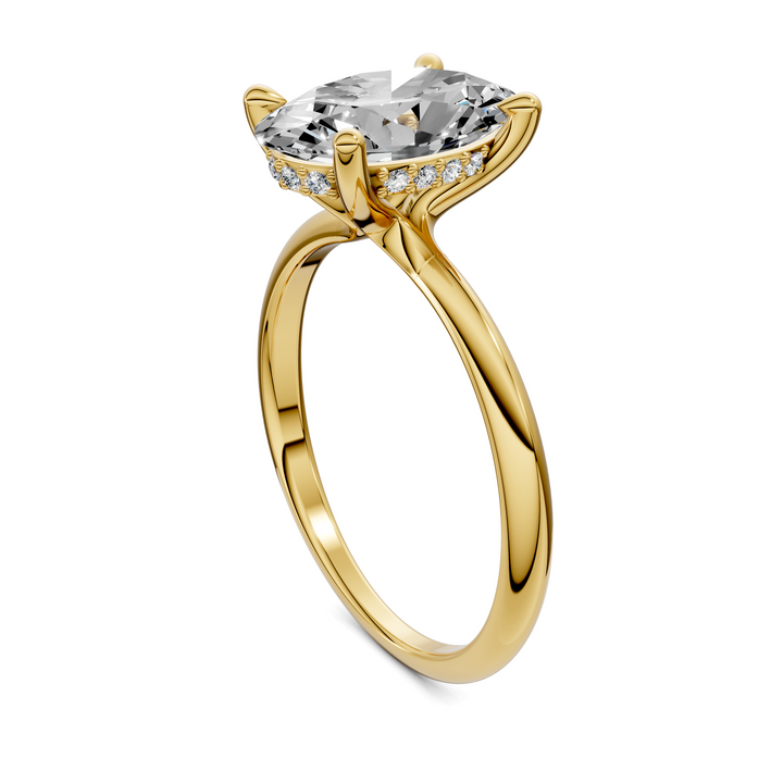 Autumn lightweight Hidden Halo Ring