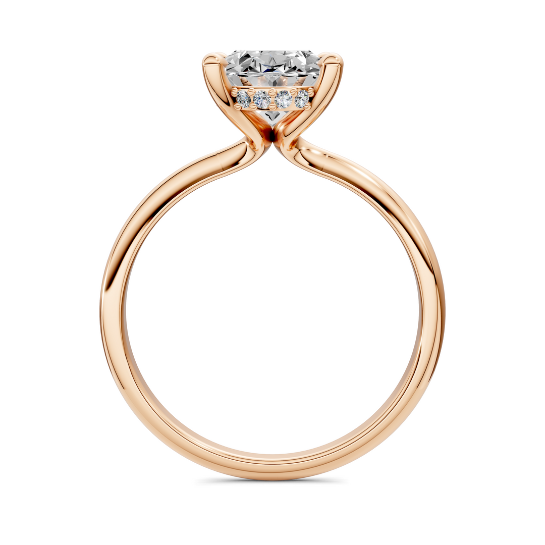 Autumn lightweight Hidden Halo Ring