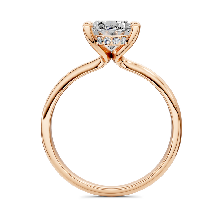 Autumn lightweight Hidden Halo Ring