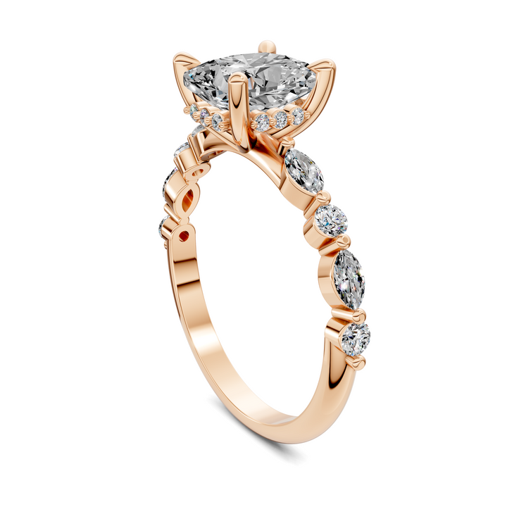 Kiara Round and Marquise Hidden Halo Ring