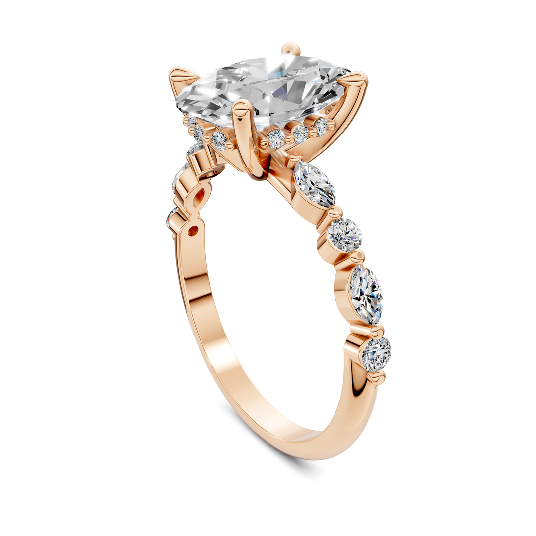Kiara Round and Marquise Hidden Halo Ring