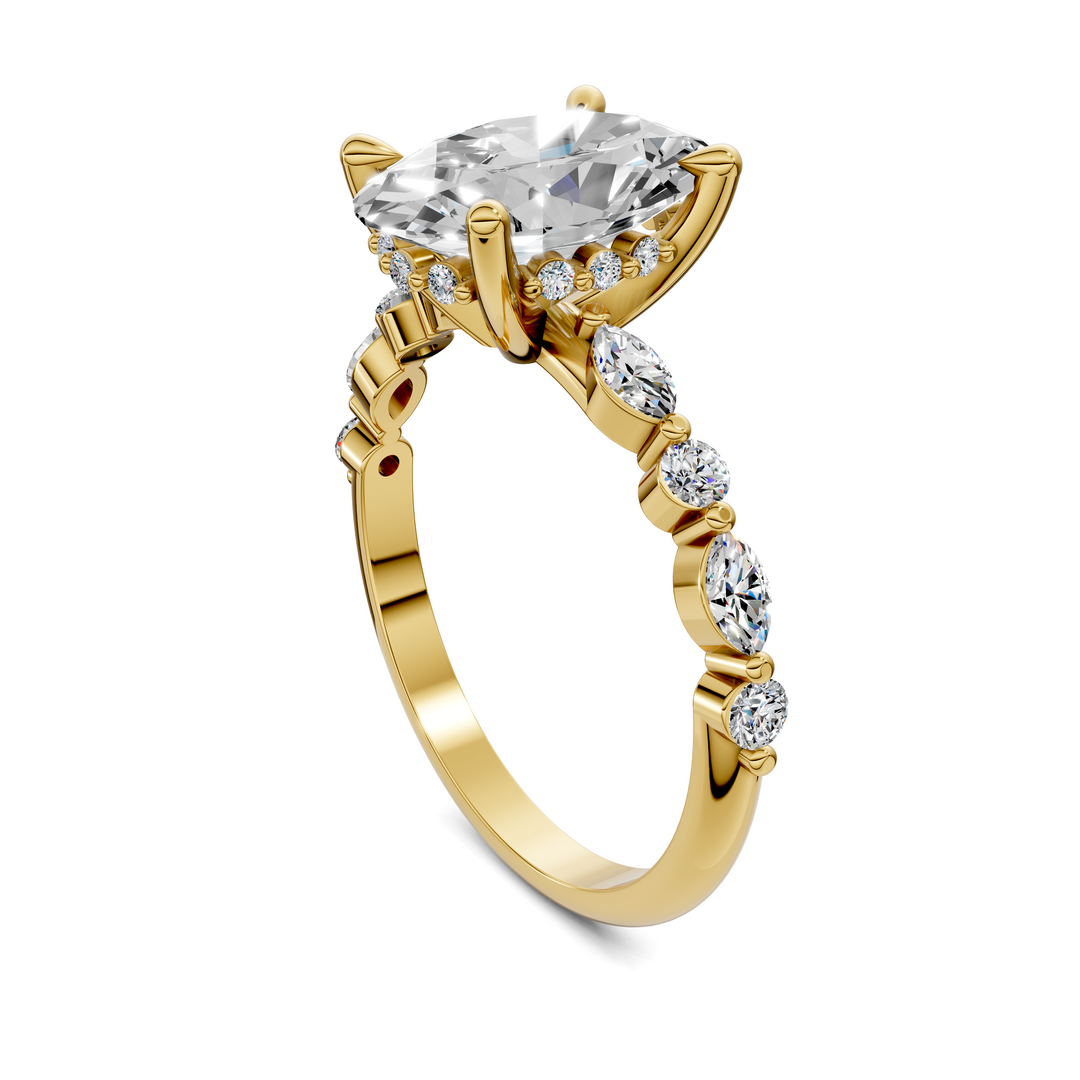 Kiara Round and Marquise Hidden Halo Ring