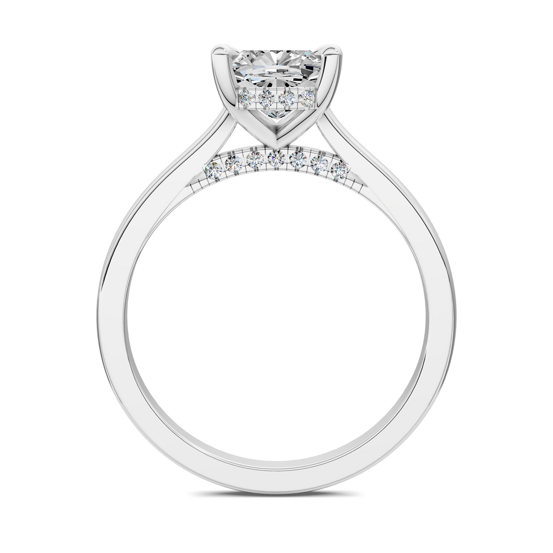 Mallory Petite Bridge Pave And Hidden Halo Ring