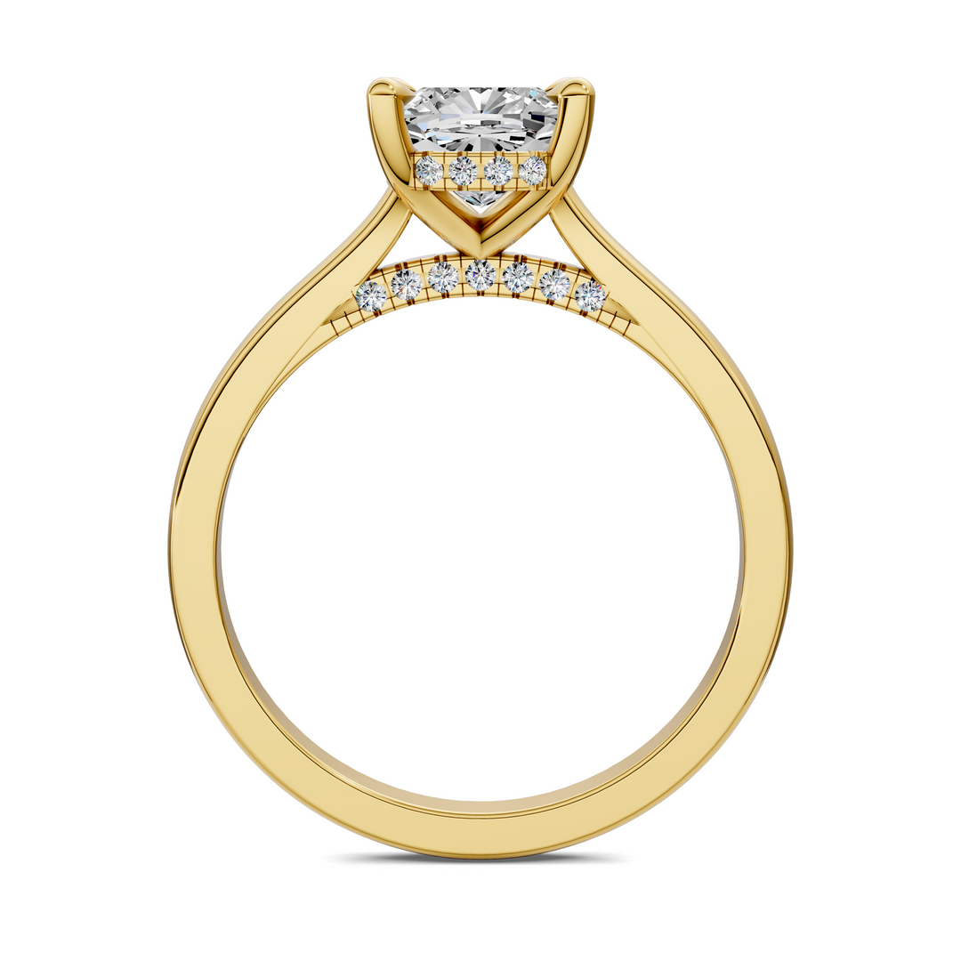 Mallory Petite Bridge Pave And Hidden Halo Ring