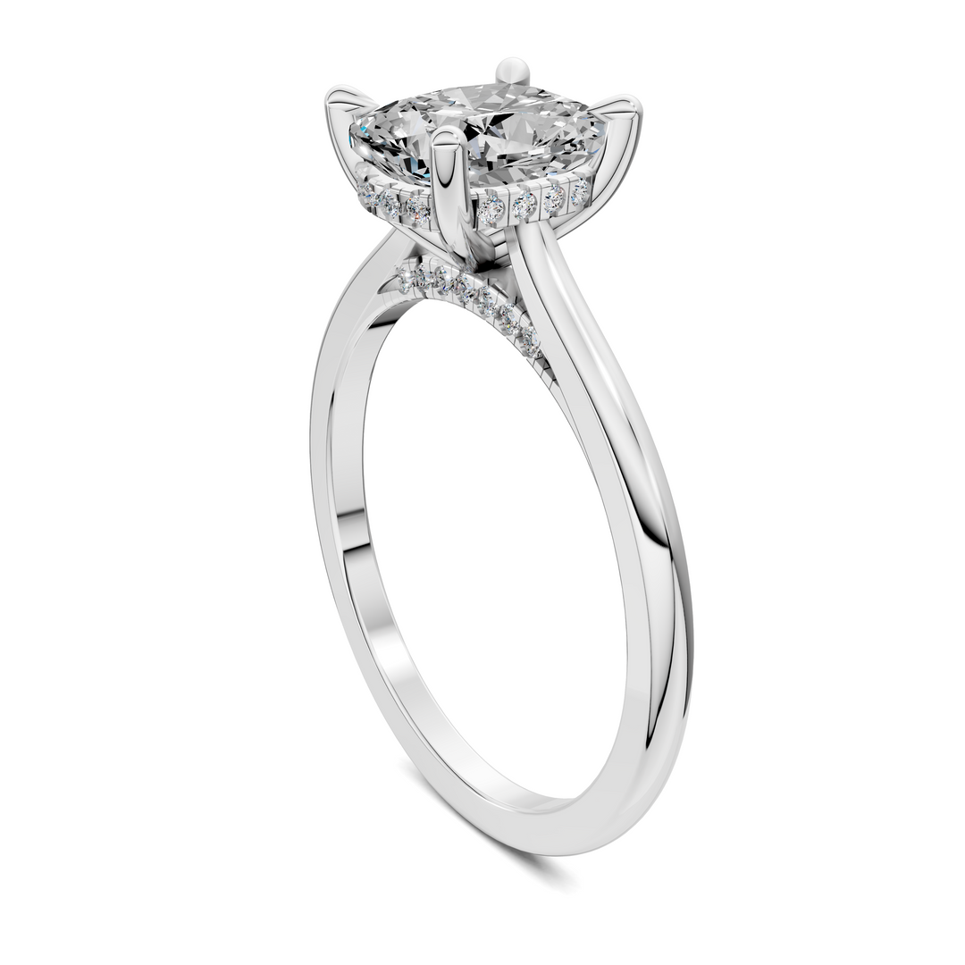 Mallory Petite Bridge Pave And Hidden Halo Ring
