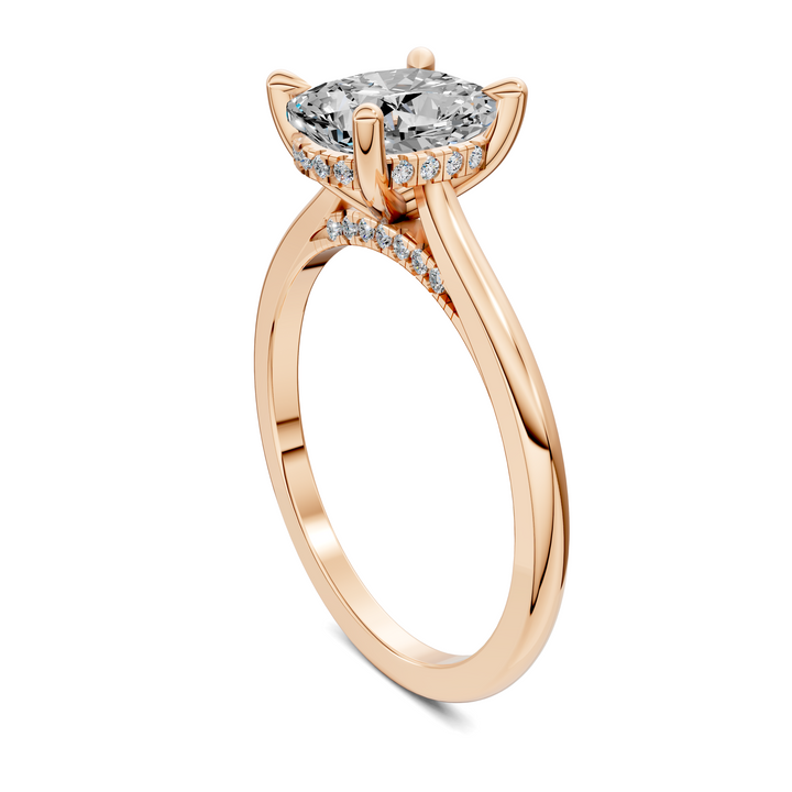 Mallory Petite Bridge Pave And Hidden Halo Ring