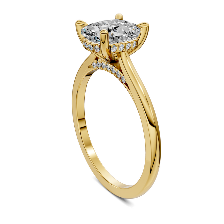 Mallory Petite Bridge Pave And Hidden Halo Ring