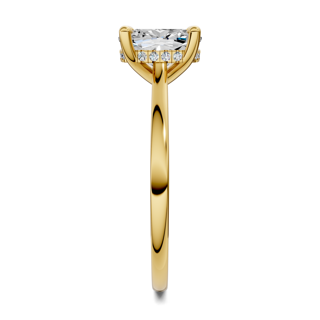 Mallory Petite Bridge Pave And Hidden Halo Ring