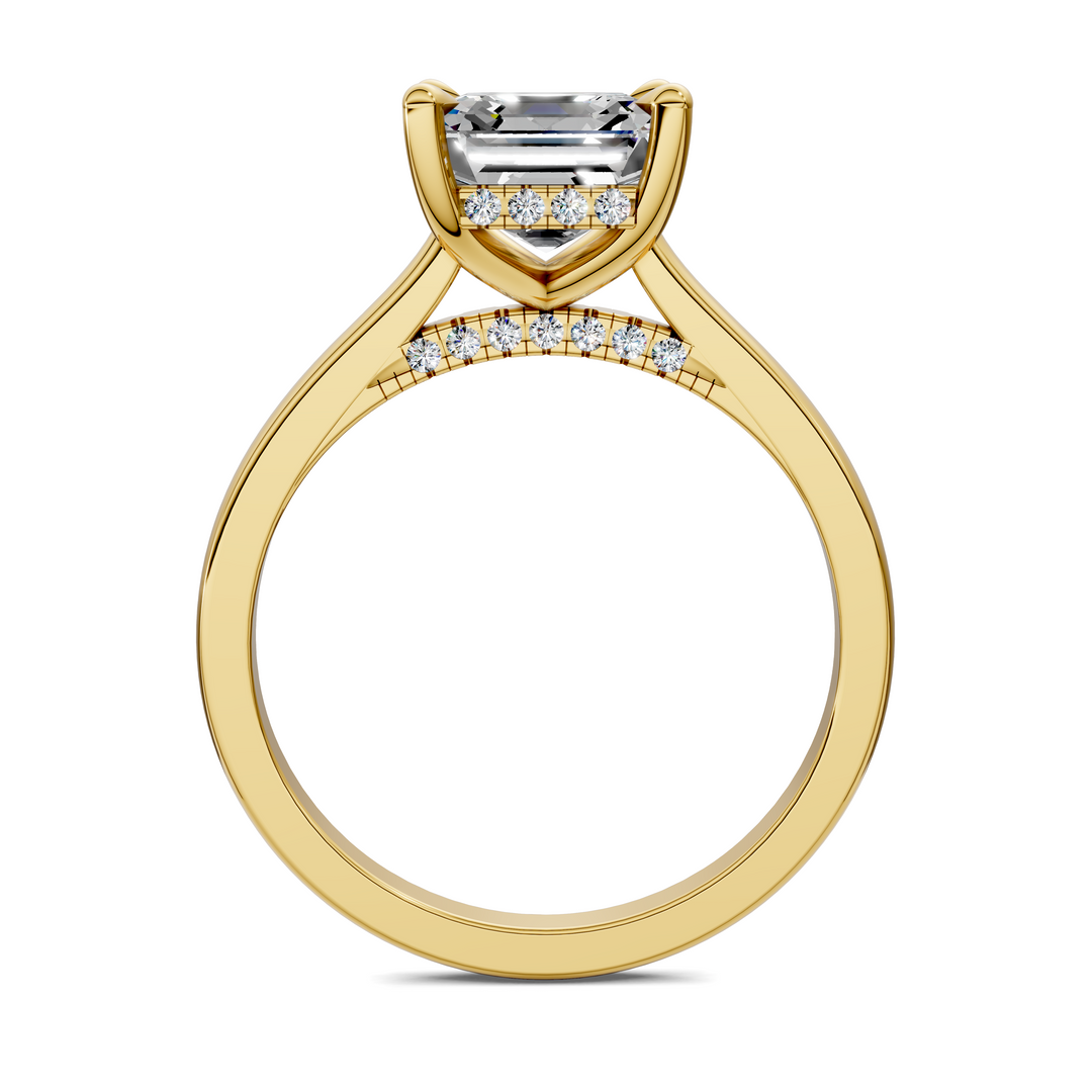 Mallory Petite Bridge Pave And Hidden Halo Ring