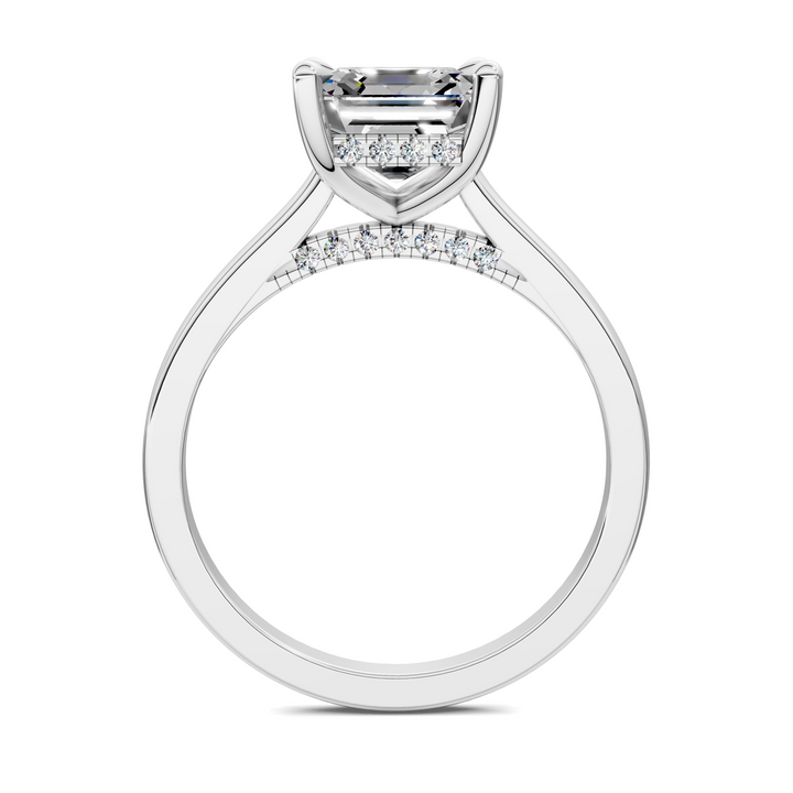 Mallory Petite Bridge Pave And Hidden Halo Ring