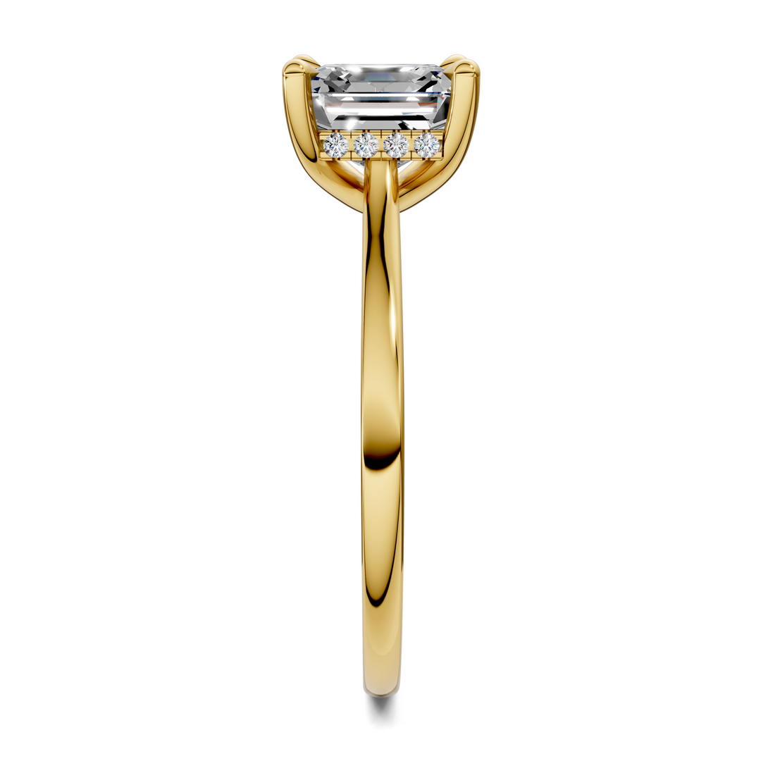 Mallory Petite Bridge Pave And Hidden Halo Ring