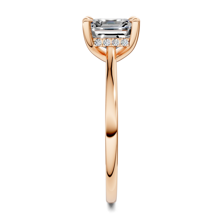 Mallory Petite Bridge Pave And Hidden Halo Ring