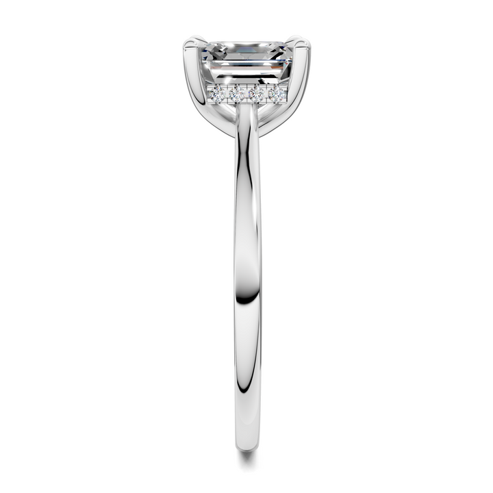 Mallory Petite Bridge Pave And Hidden Halo Ring