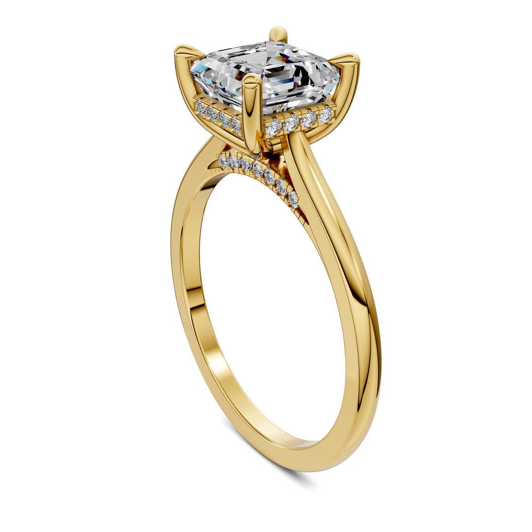 Mallory Petite Bridge Pave And Hidden Halo Ring