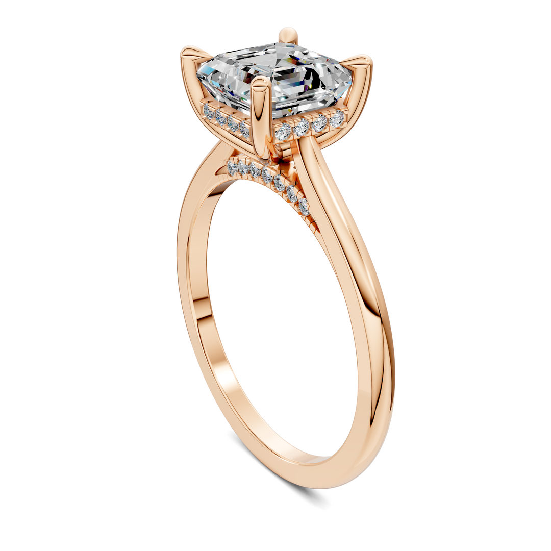Mallory Petite Bridge Pave And Hidden Halo Ring