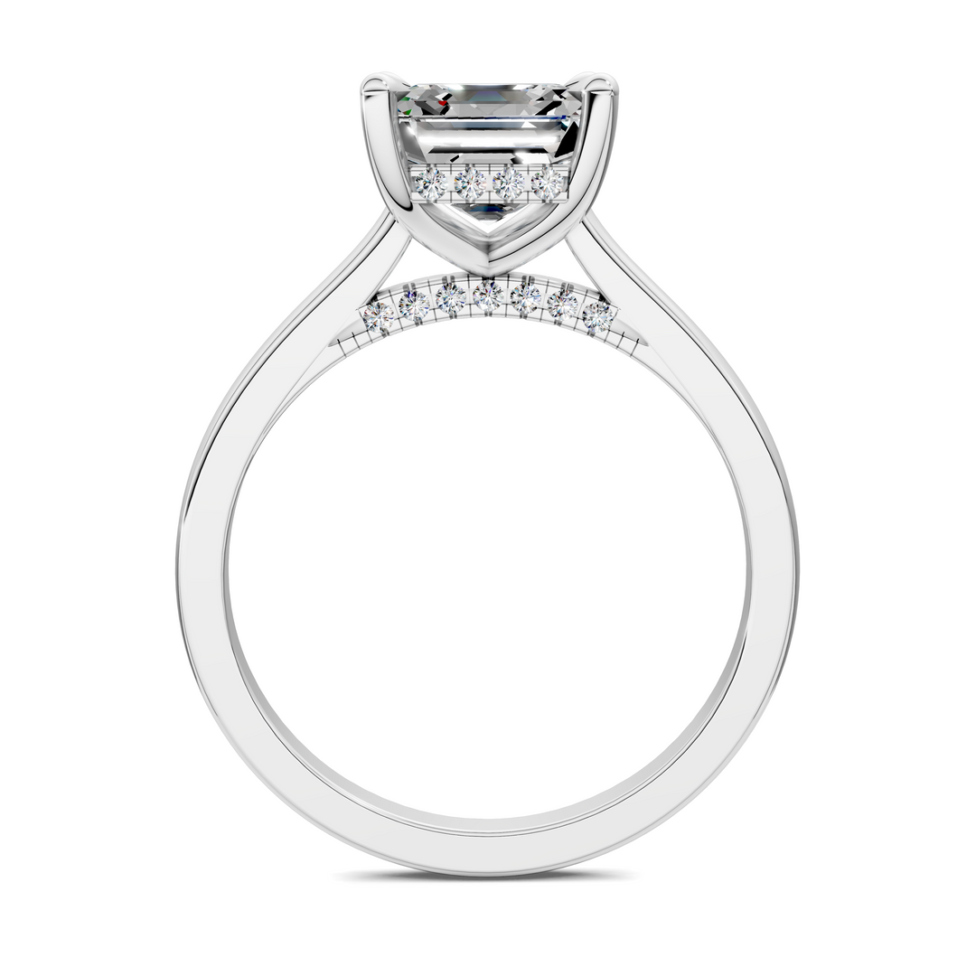 Mallory Petite Bridge Pave And Hidden Halo Ring