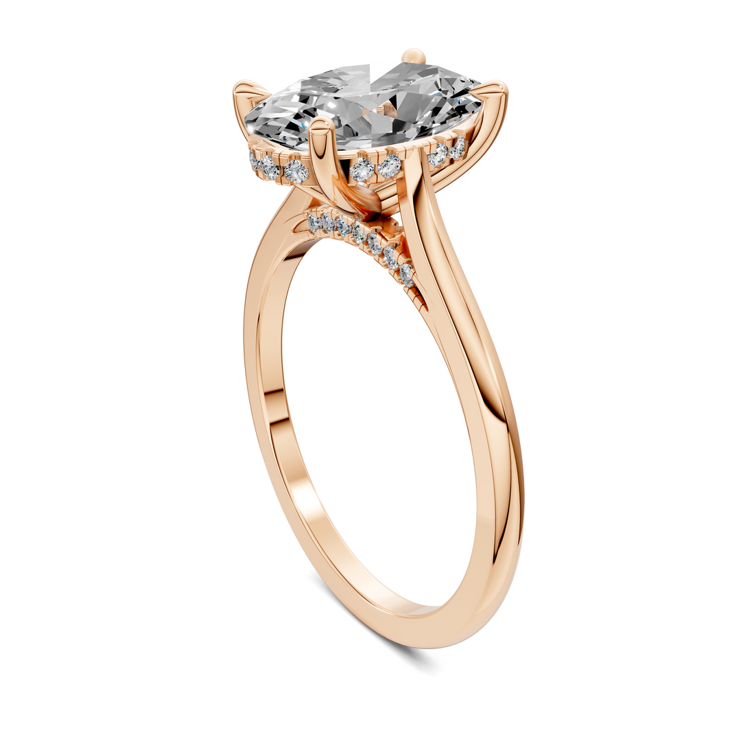 Mallory Petite Bridge Pave And Hidden Halo Ring