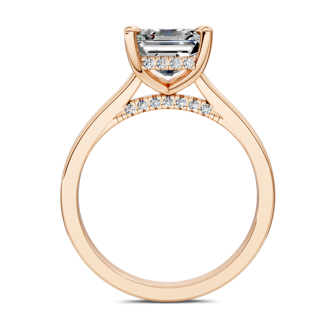 Mallory Petite Bridge Pave And Hidden Halo Ring
