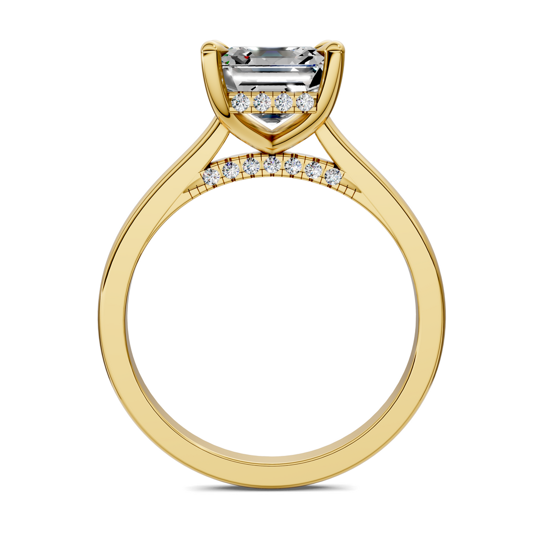 Mallory Petite Bridge Pave And Hidden Halo Ring