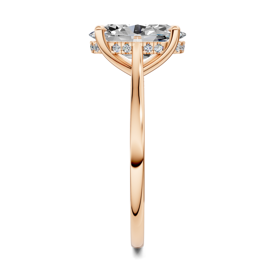 Mallory Petite Bridge Pave And Hidden Halo Ring