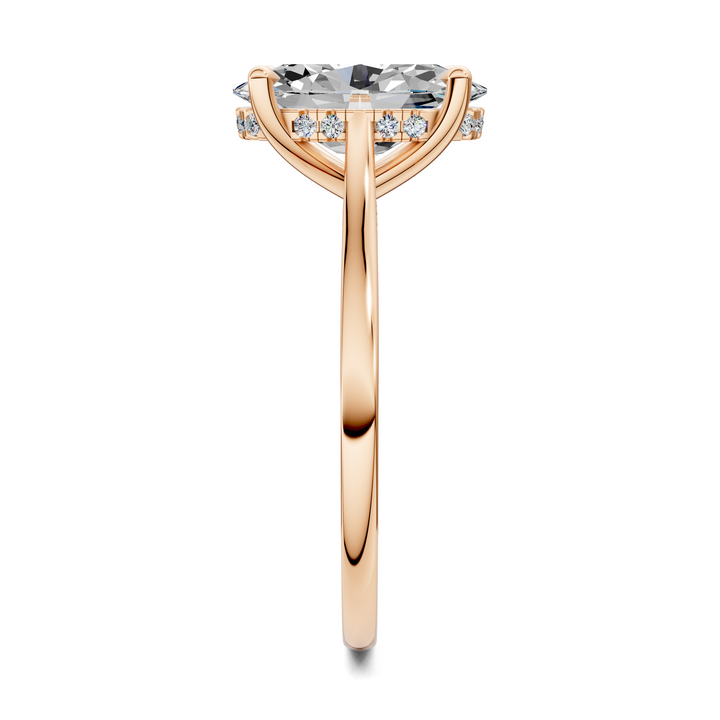 Mallory Petite Bridge Pave And Hidden Halo Ring
