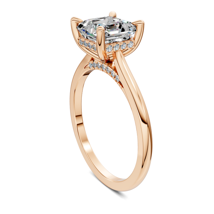 Mallory Petite Bridge Pave And Hidden Halo Ring