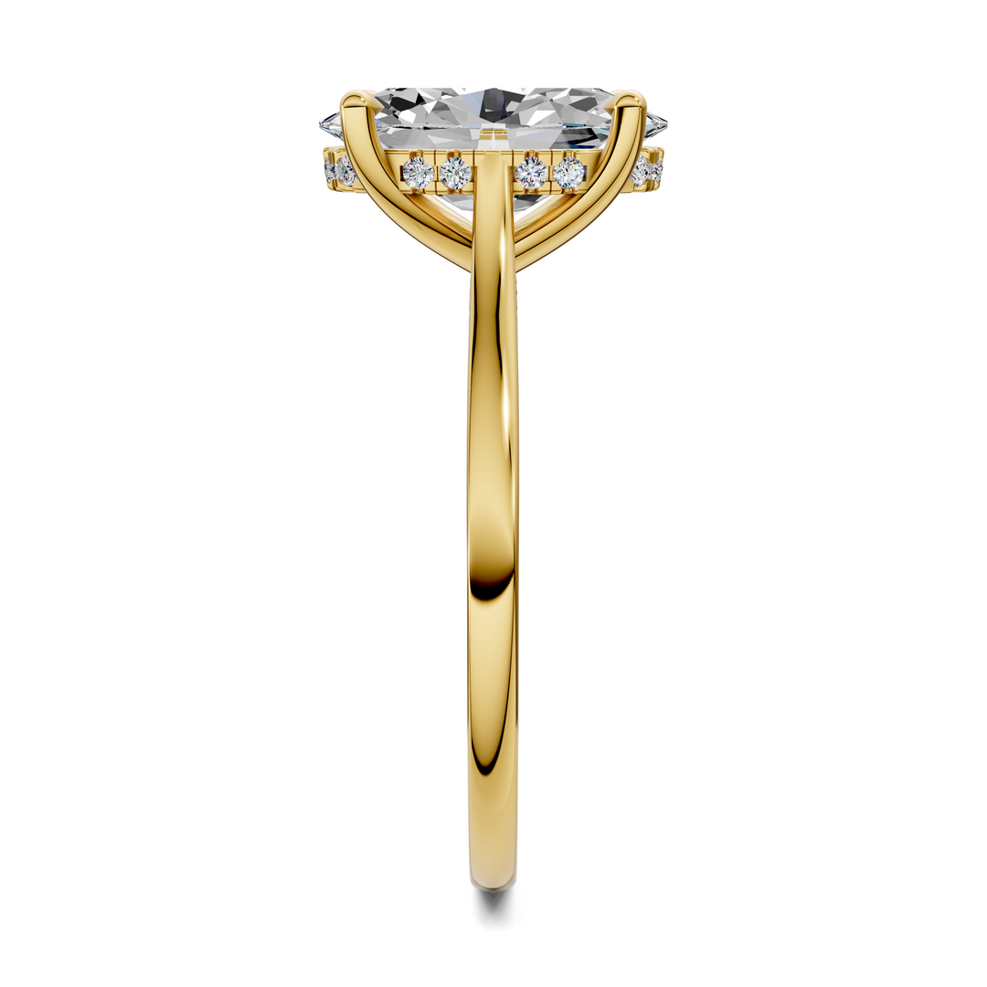 Mallory Petite Bridge Pave And Hidden Halo Ring