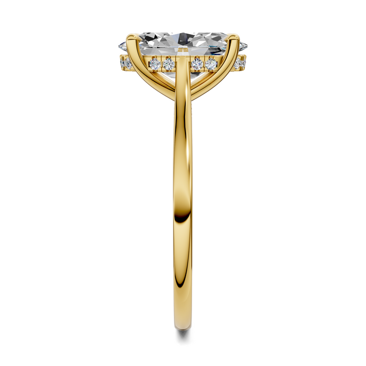 Mallory Petite Bridge Pave And Hidden Halo Ring