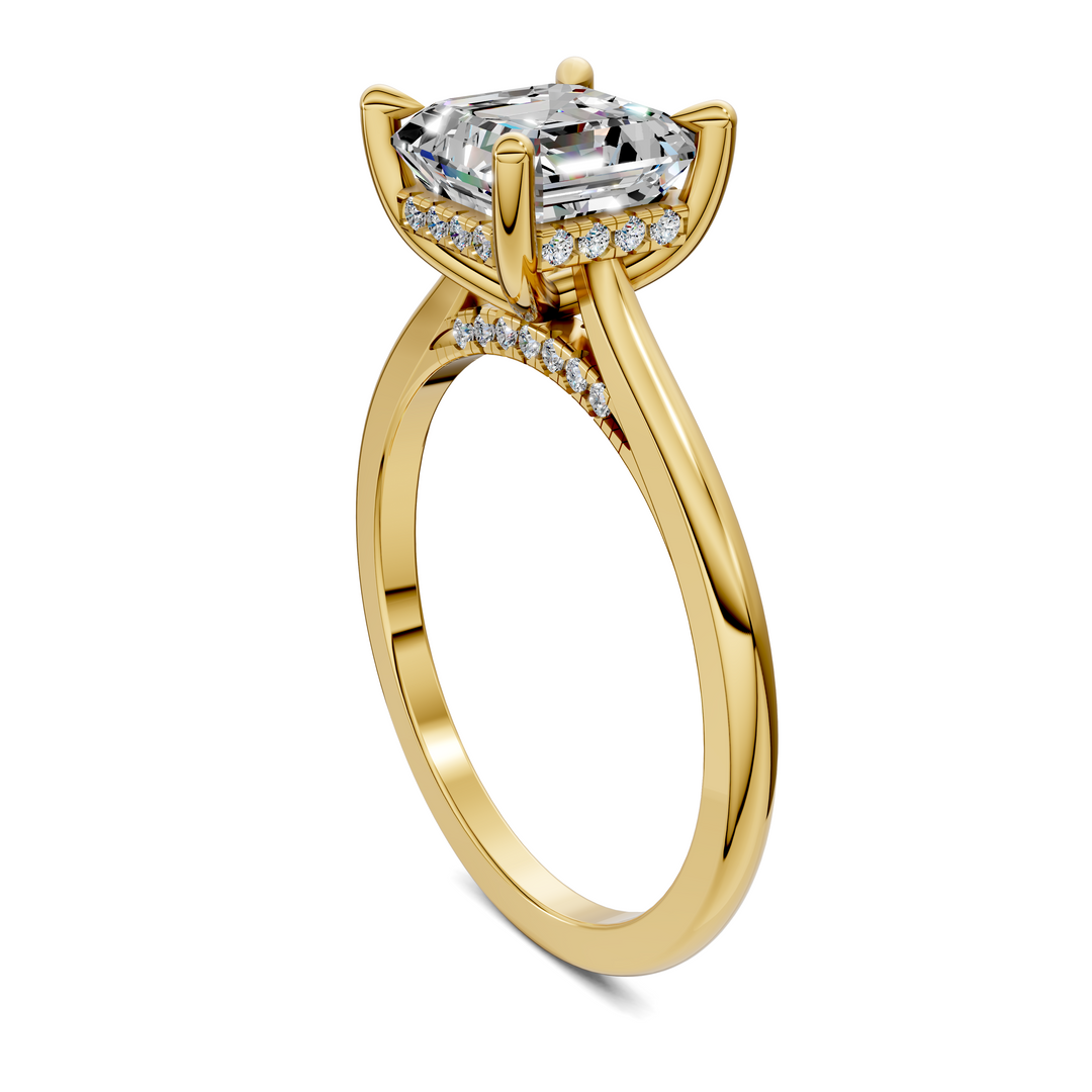 Mallory Petite Bridge Pave And Hidden Halo Ring