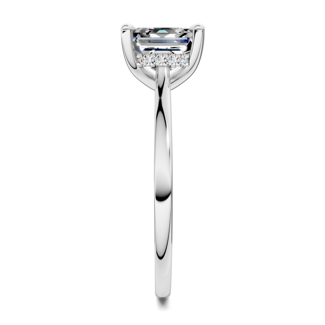 Mallory Petite Bridge Pave And Hidden Halo Ring