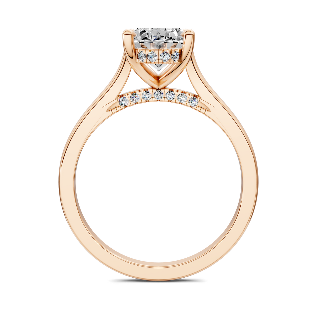 Mallory Petite Bridge Pave And Hidden Halo Ring