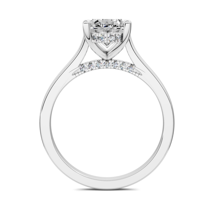 Mallory Petite Bridge Pave And Hidden Halo Ring