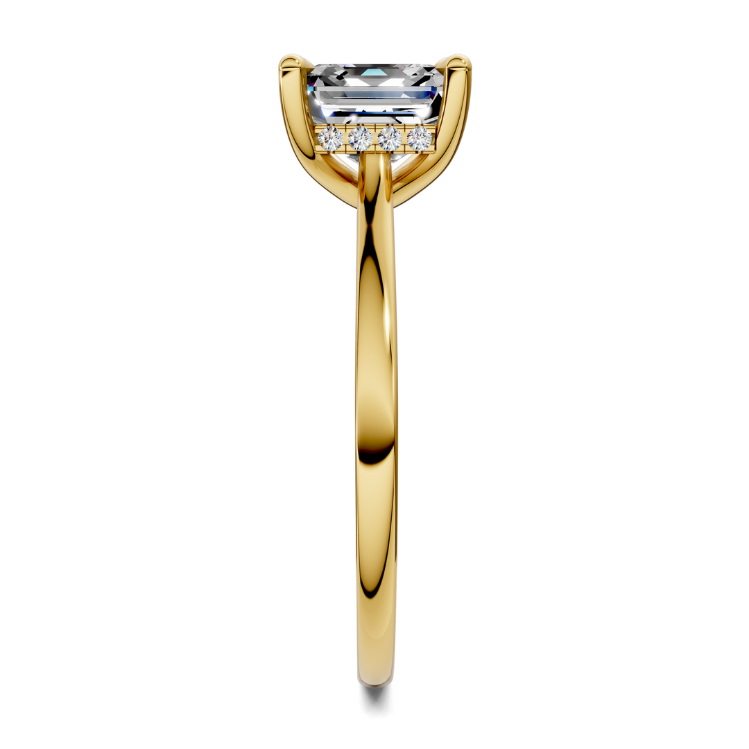 Mallory Petite Bridge Pave And Hidden Halo Ring