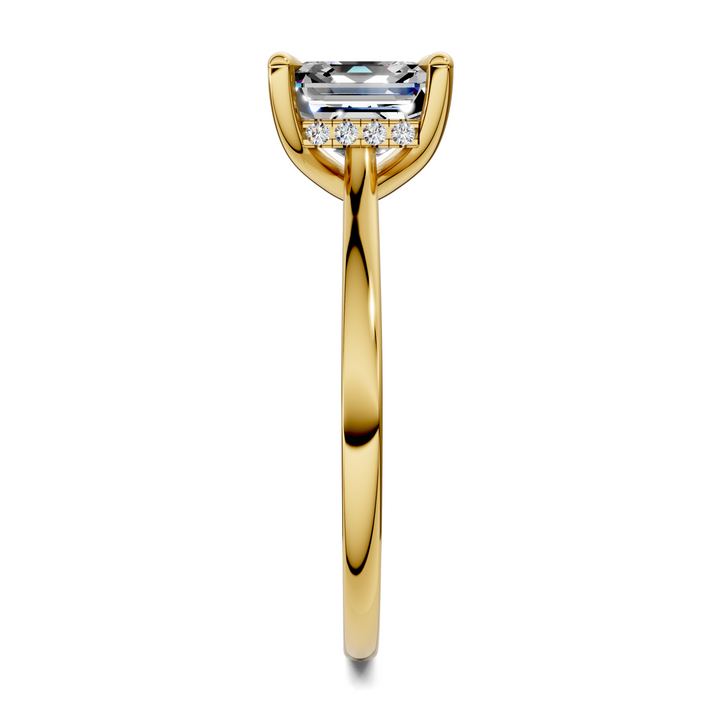 Mallory Petite Bridge Pave And Hidden Halo Ring